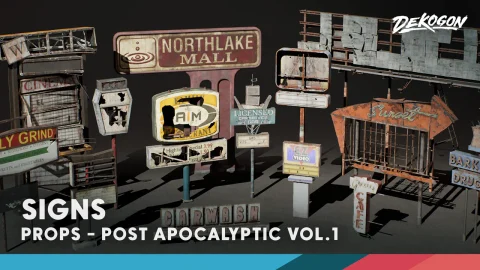 后启示录广告牌标志包 - Post Apocalyptic Signs - VOL 1