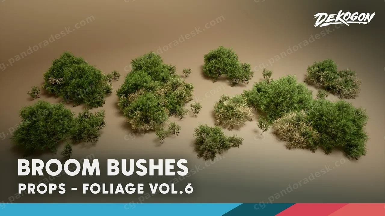 扫帚灌木丛植物包 - Foliage VOL.6 - Broom Bushes (Nanite and Low Poly)