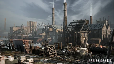 工业城市和造船厂-Old Industrial City and Shipyard with Factory Interiors