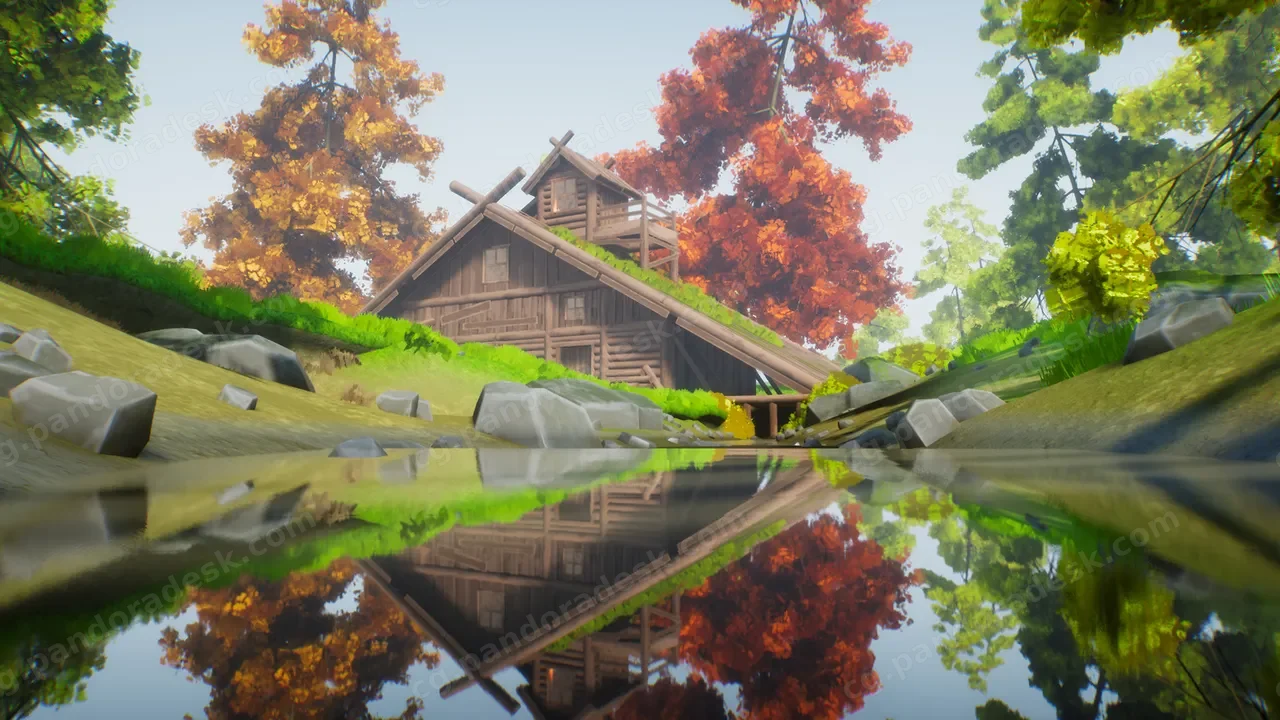 风格化的小木屋 - Stylized Log Cabin