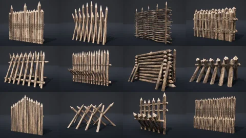 栅栏墙和障碍 - Palisade Walls and Barriers - v1