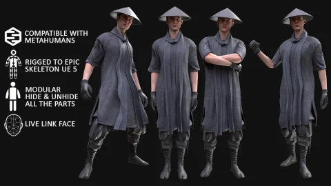 男性战士 - 模块化 - 绑定 Man Warrior - Modular - Rigged