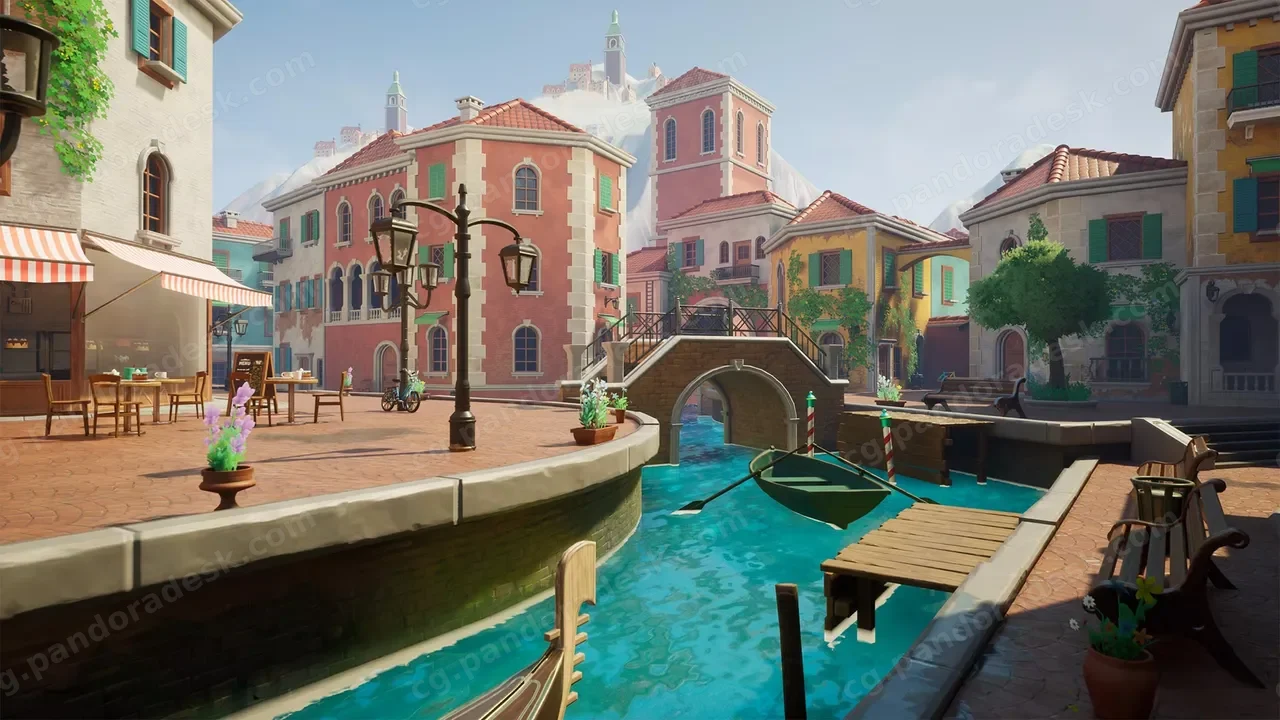 风格化意大利城镇 - Stylized Italian Town