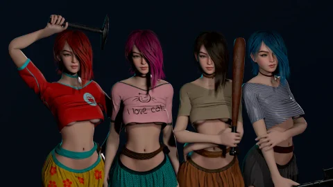 末日生存女性人物模型-Survivor Girl 1 (Modular)