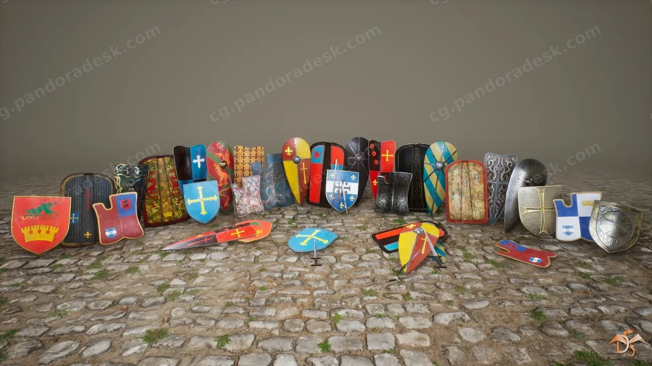 中世纪道具:装饰性武器 - Medieval Props: Decorative Weapons Elements