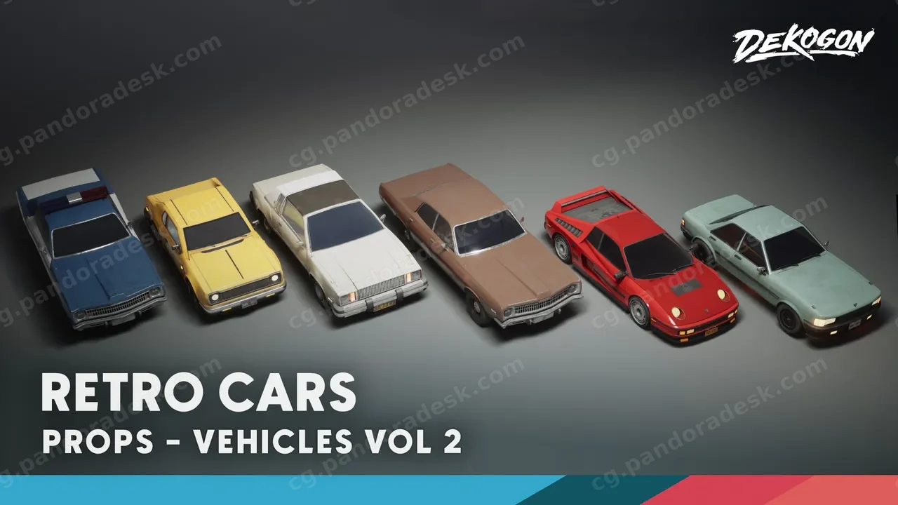 复古汽车车辆 - Vehicles VOL.2 - Retro Cars (Low Poly)