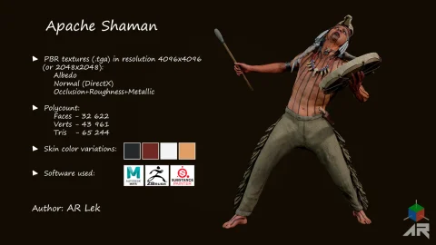 模块化阿帕奇巫师角色模型 Apache Shaman
