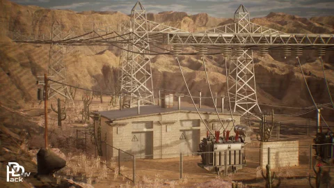 沙漠变电站场景 Electrical Substation 34 Assets