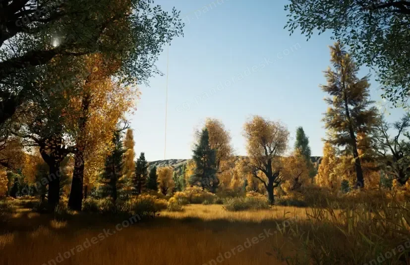 逼真的秋季森林场景 2x2 Realistic Autumn Forest Location 2x2