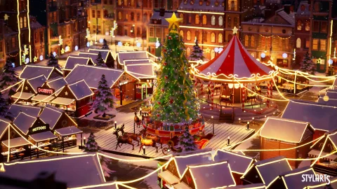 模块化风格化圣诞市场 - Modular Stylized Christmas Market