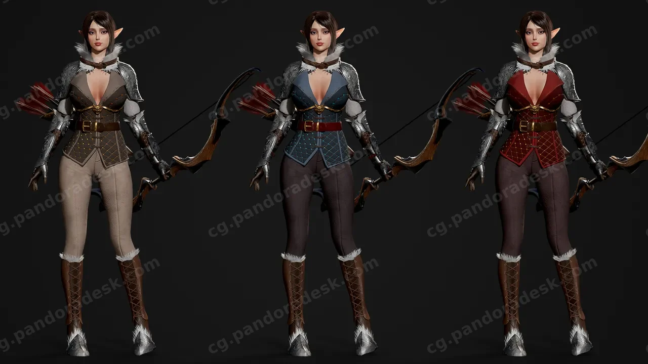 精灵弓箭手女孩-Modular Elf Archer Girl
