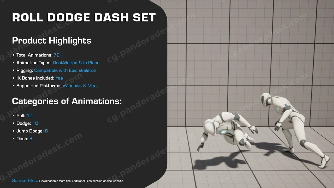 翻滚躲避闪避冲刺动画包 - Roll Dodge Dash Set