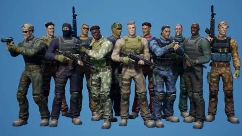 风格化角色包 军事男性 女性 Styled Characters Pack Military Male Female
