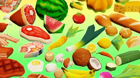 卡通食物水果蔬菜肉肠面包模型 - FANTASTIC - Food Pack