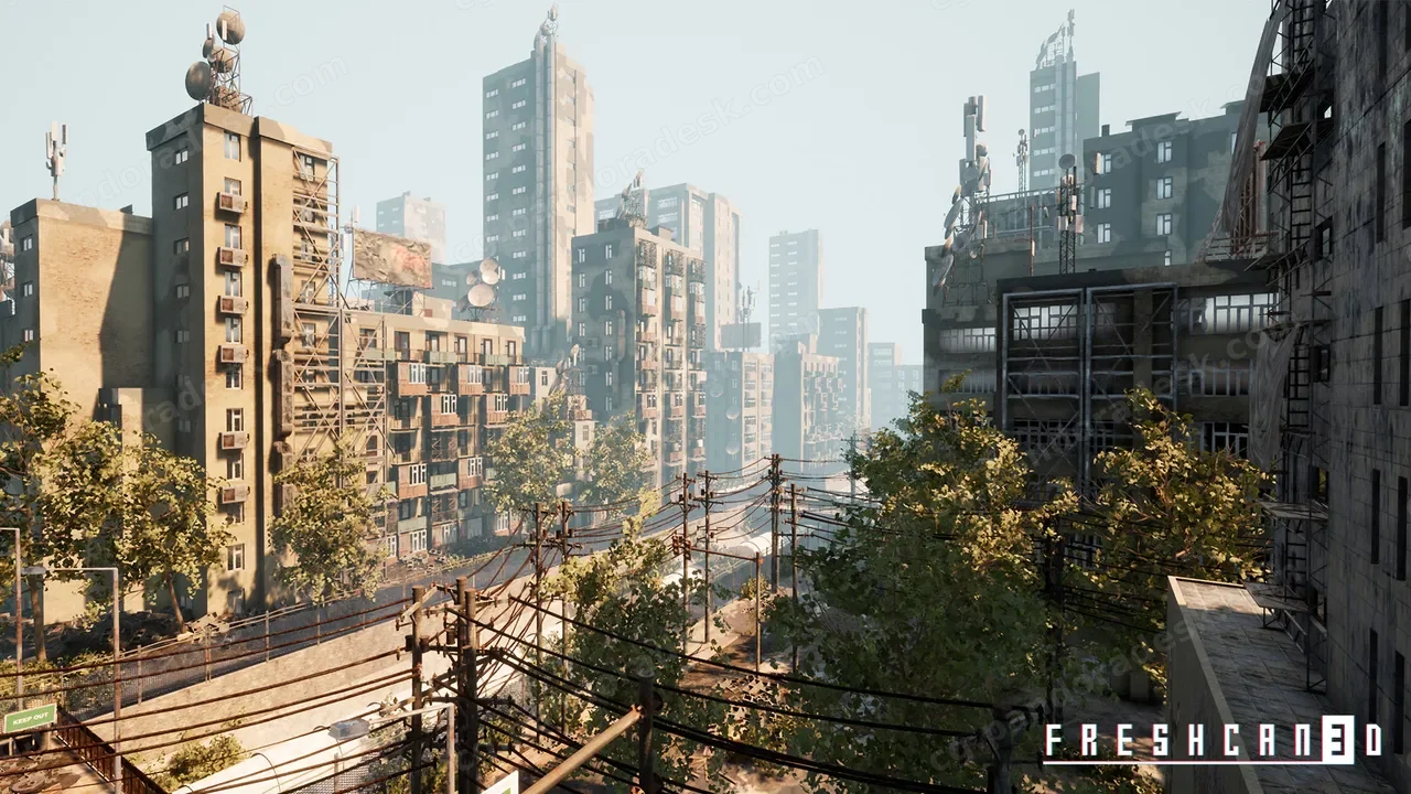 废弃城市-Abandoned Post Apocalyptic City Pack