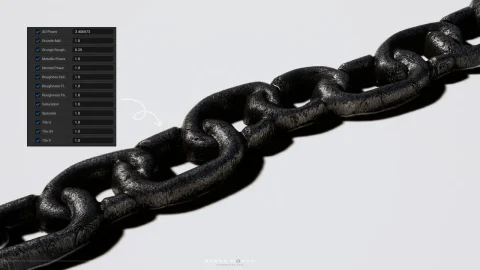 可平铺的金属链条材质 Tileable Metal Chain Material