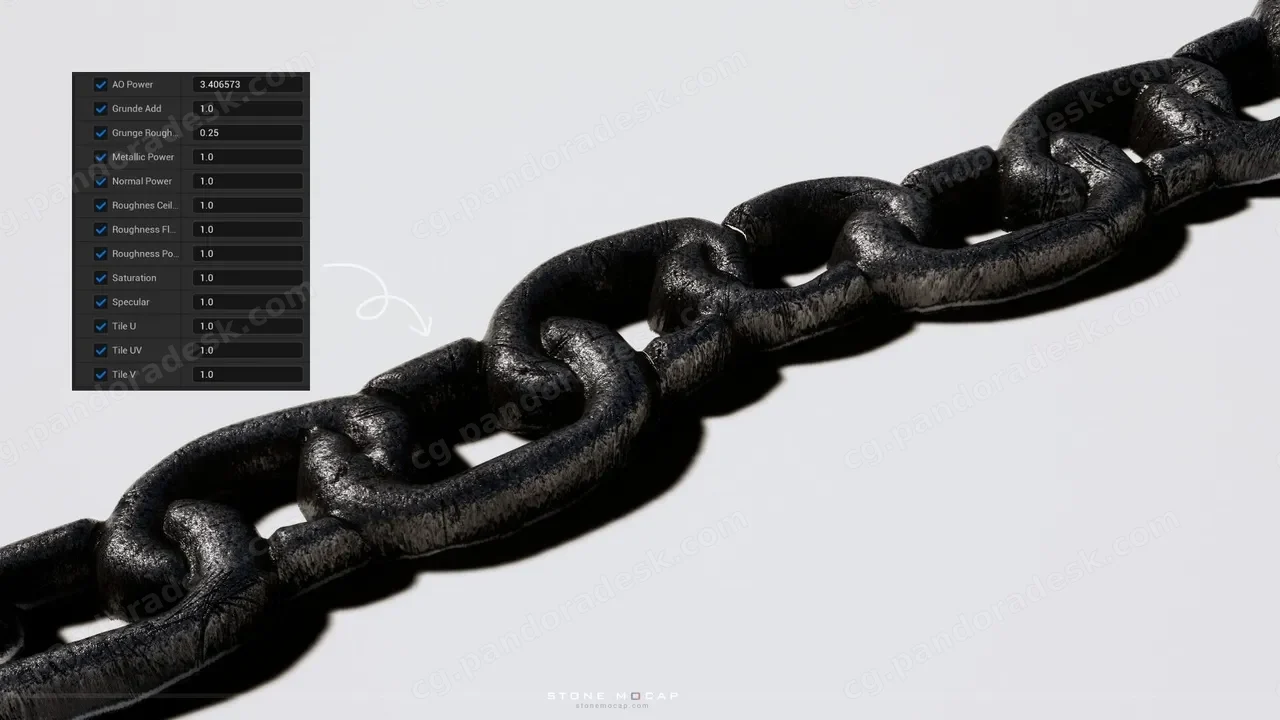 可平铺的金属链条材质 Tileable Metal Chain Material