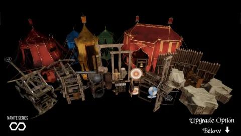 中世纪战争营地装备（战争营道具，中世纪道具） - [Nanite] Medieval War Camp Kit (War Camp Props, Medieval Props)