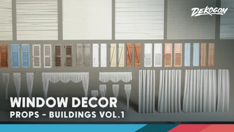 建筑系列 第一辑——窗户装饰 Buildings VOL.1 - Window Decor (Nanite and Low Poly)