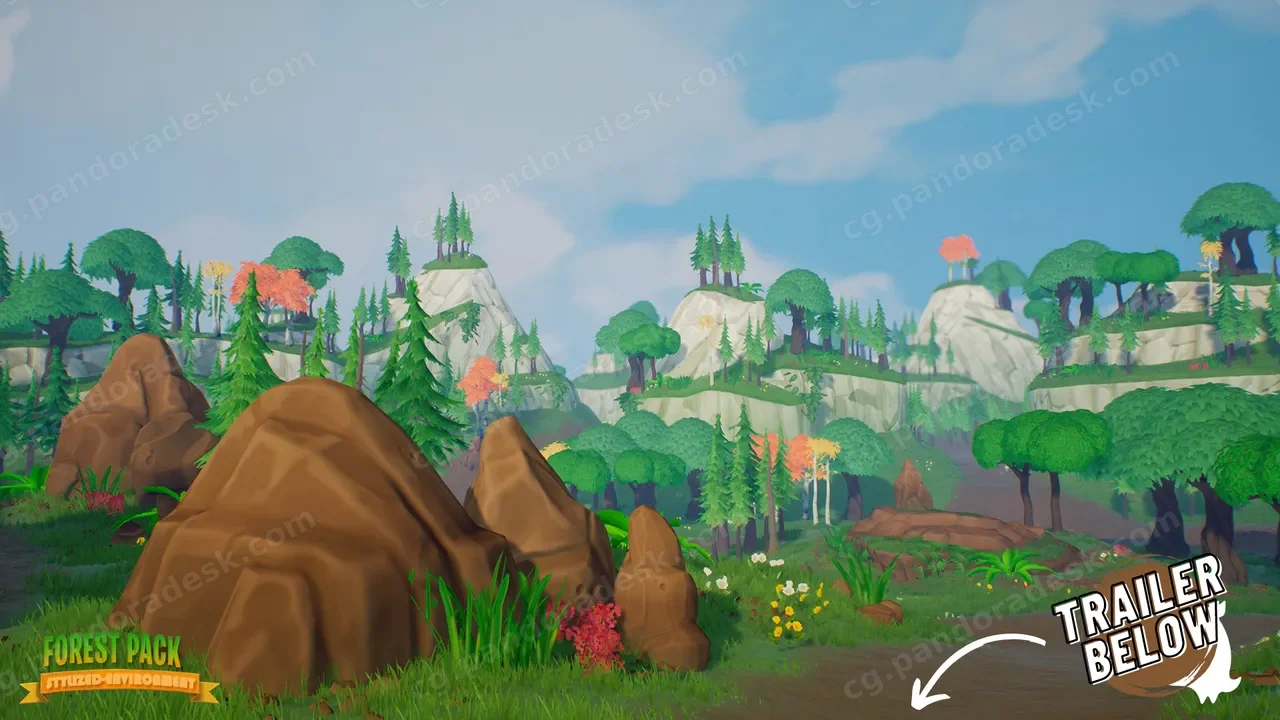 风格化森林包 - FOREST Stylized Forest Pack - Forest Assets, Forest foliage, Forest Landscape