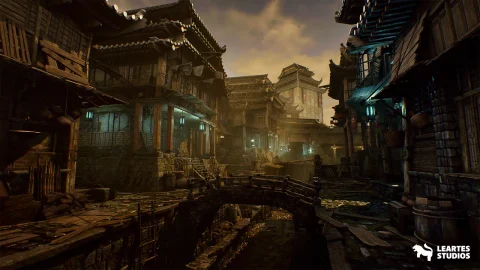 古代小镇运河场景-Asian Canal Environment