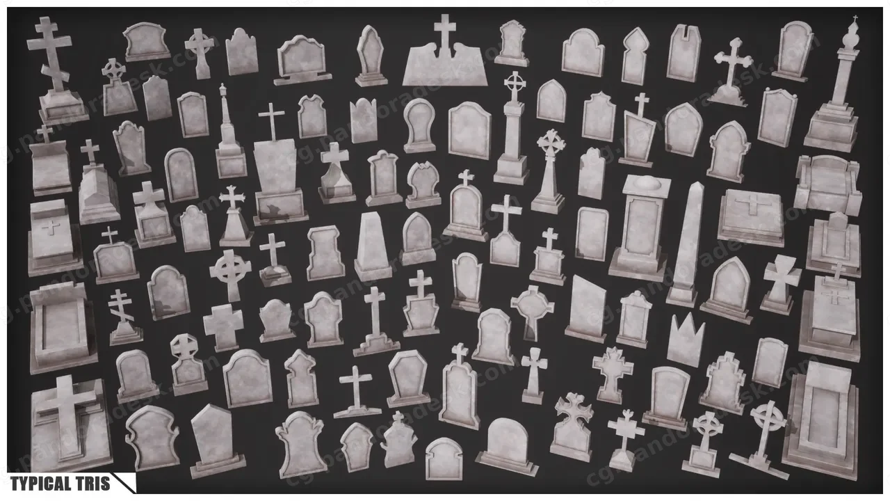 风格化墓碑包 Stylized Gravestones Pack