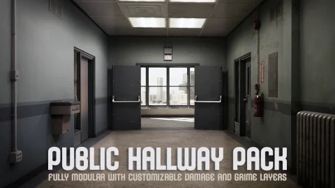 现代建筑内部走廊-Public Hallway Pack