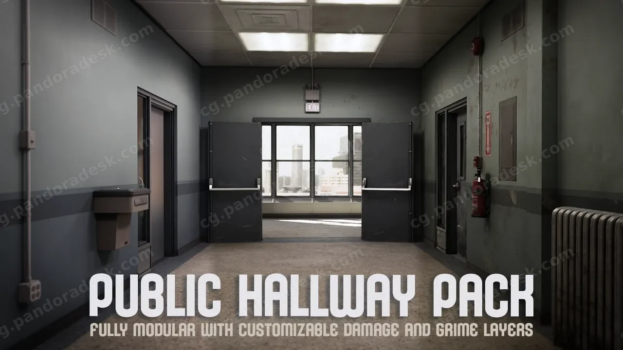 现代建筑内部走廊-Public Hallway Pack