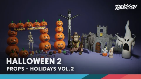 假日特辑第二卷 - 万圣节装饰 Holidays VOL.2 - Halloween Decor (Nanite and Low Poly)