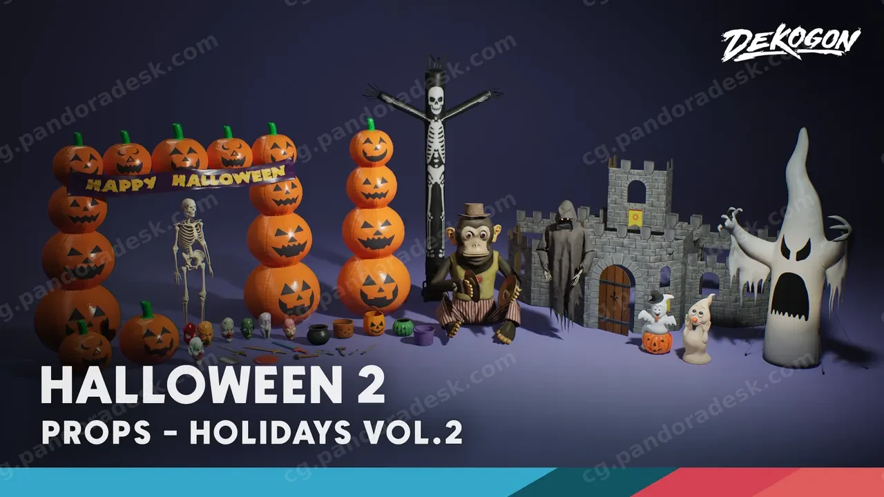 假日特辑第二卷 - 万圣节装饰 Holidays VOL.2 - Halloween Decor (Nanite and Low Poly)