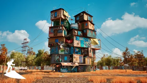 堆叠贫民窟房屋 – 多彩的城市生存环境 Stacked Slum House – Colorful Urban Survival Environment