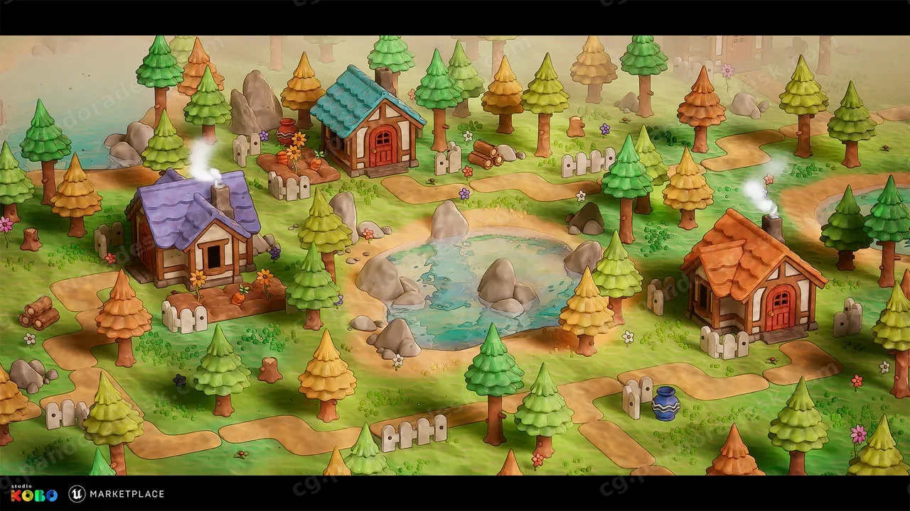 风格化黏土森林 - Stylized - Clay Forest Village Pack