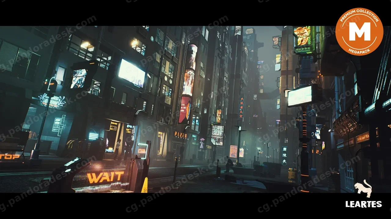 赛博朋克未来城市环境-Cyberpunk Environment Megapack (Modular / with Interiors )