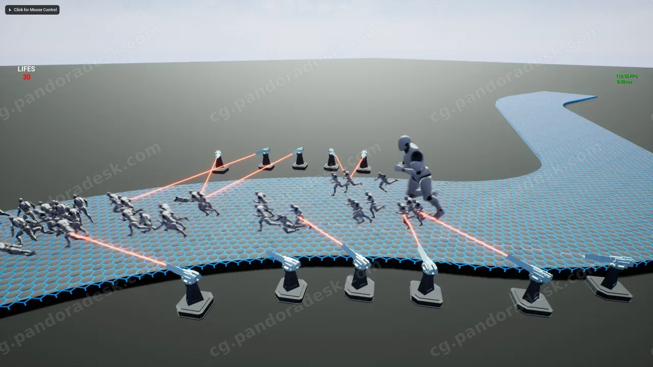 人工智能单一常规无限制塔防类游戏蓝图 AI Wave System