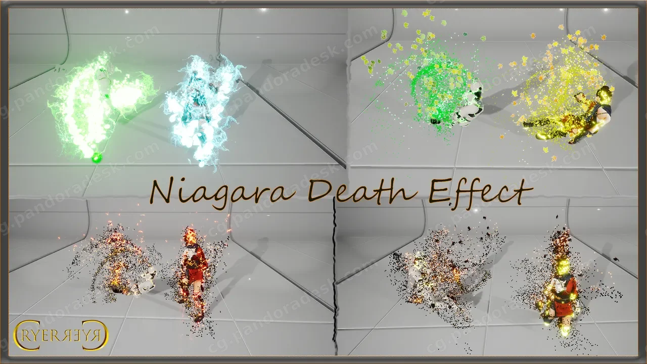 角色死亡消散特效1-Niagara Death Effects Vol.1