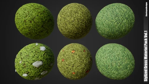 风格化草材质包 - Stylized Grass Material Pack Vol.1