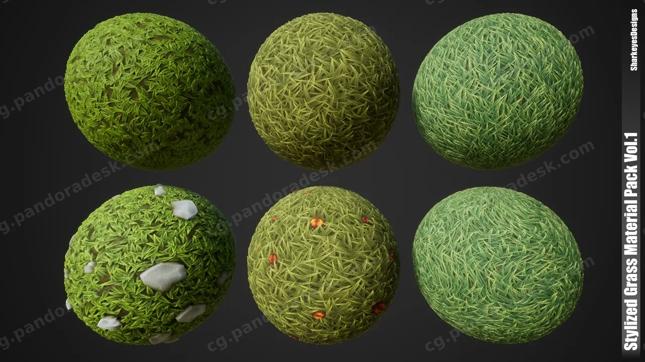 风格化草材质包 - Stylized Grass Material Pack Vol.1