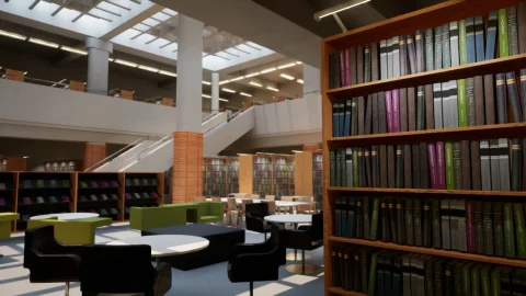 现代图书馆 - 场景和资产 - Modern Library - Scene & Assets