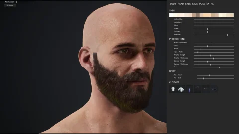 角色定制系统：男 - Character Customization: Male