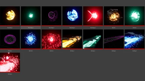 奶瓜射线视觉特效包（能量、射线、击中效果） Niagara Ray VFX Pack (Energy, Ray, Hit Effects)