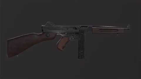 二战冲锋枪武器模型 M1A1 - WW2 Submachine Gun