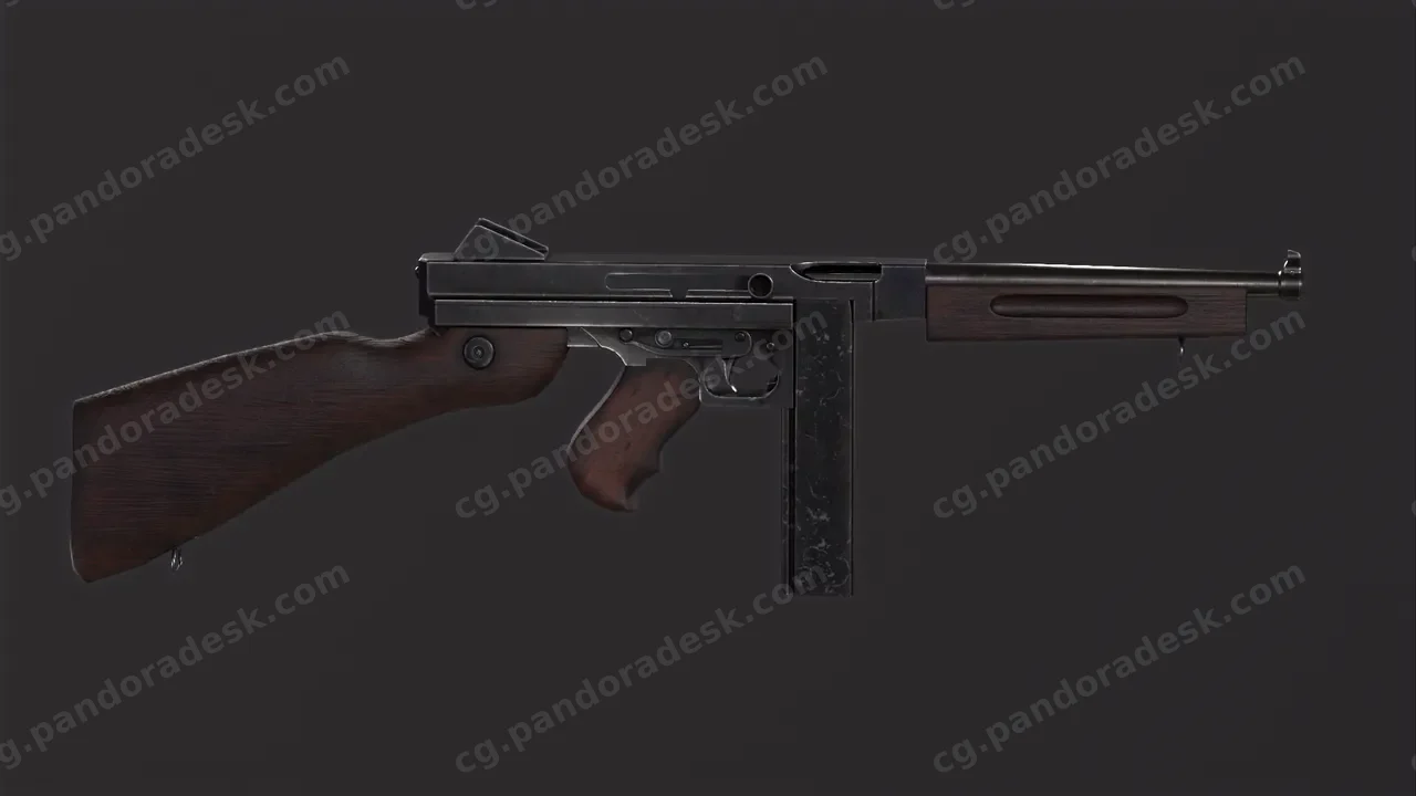 二战冲锋枪武器模型 M1A1 - WW2 Submachine Gun