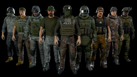 模块化士兵角色模型-Modular military character 2
