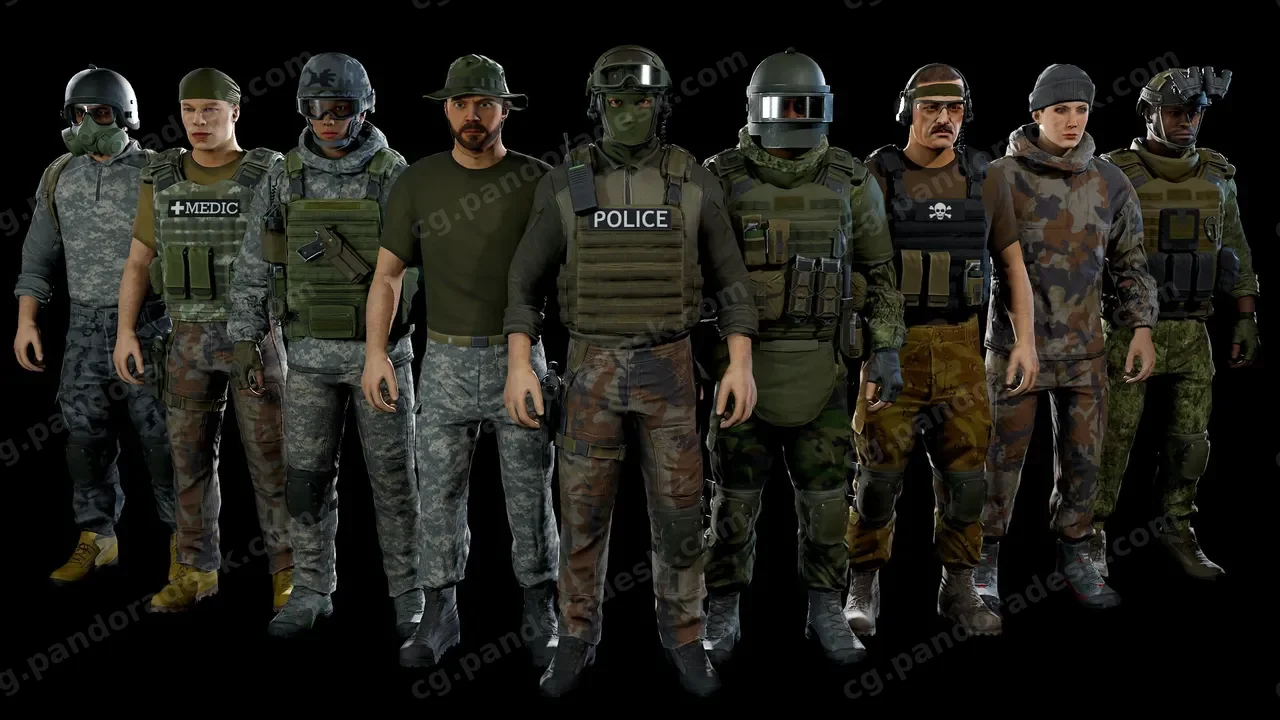 模块化士兵角色模型-Modular military character 2