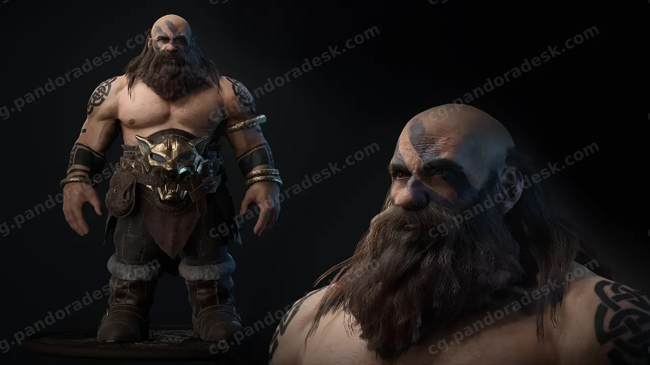 地下城矮人侏儒战士角色模型 Dwarf