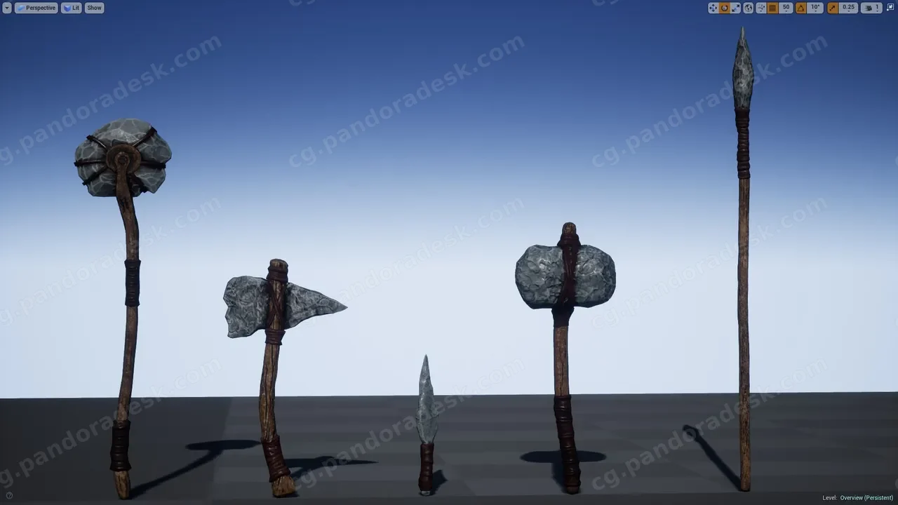 原始石器武器包 - Primitive weapons pack low po