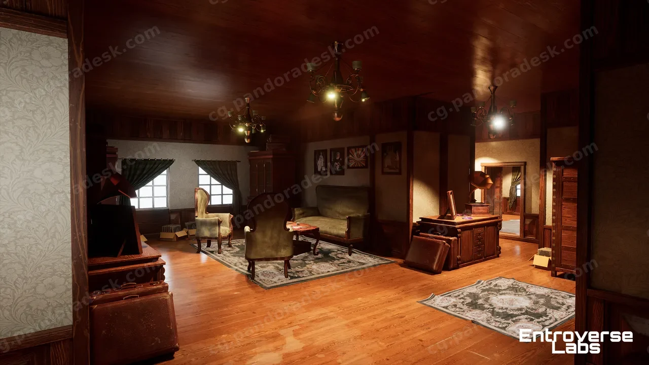 复古公寓模块化室内环境(复古厨房,复古浴室) Vintage Apartment Modular Interior Environment (Vintage kitchen, Vintage Bath)