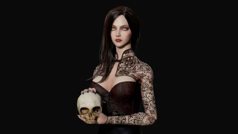 女性吸血鬼性感僵尸模型角色人物 Lady Vamp
