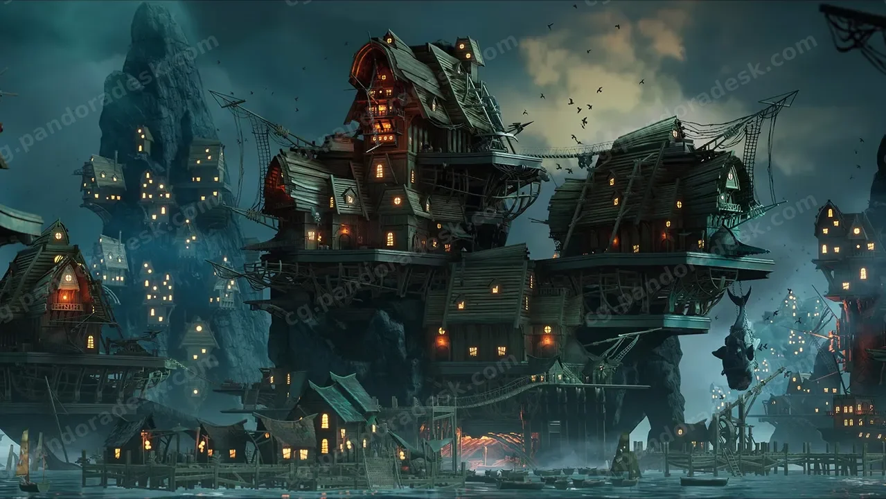 风格化海盗港口城市 - Stylized Pirate Port City Modular (Pirate , Port , City )