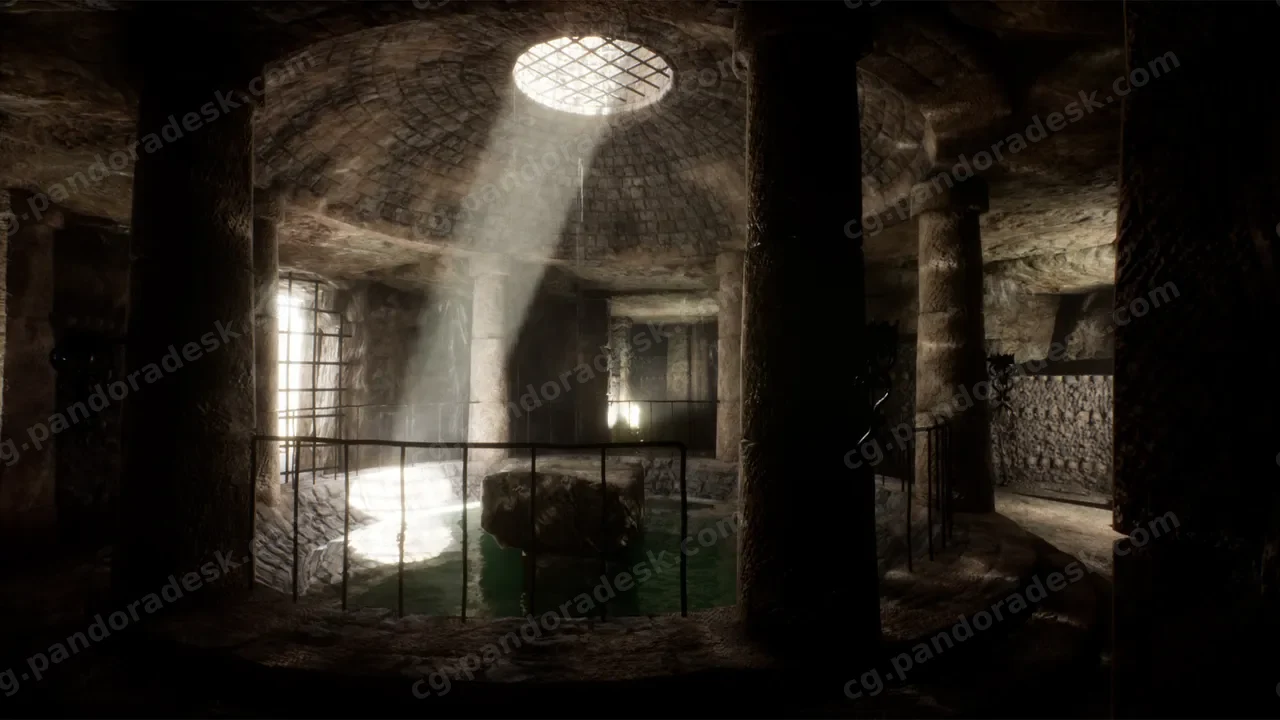 中世纪幻想欧洲地下藏骨场景 Underground Ossuary